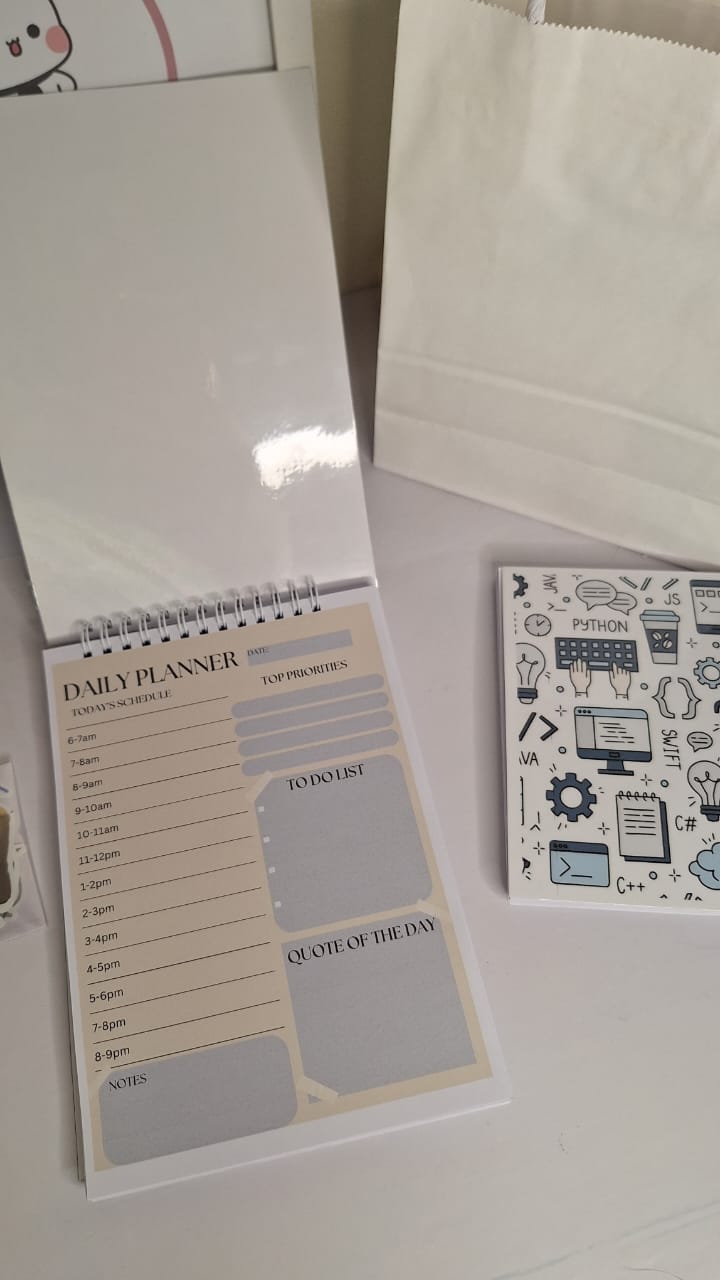 منظم يومي+ دفتر الملاحظات+ قلمين