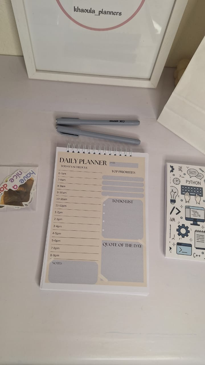 منظم يومي+ دفتر الملاحظات+ قلمين