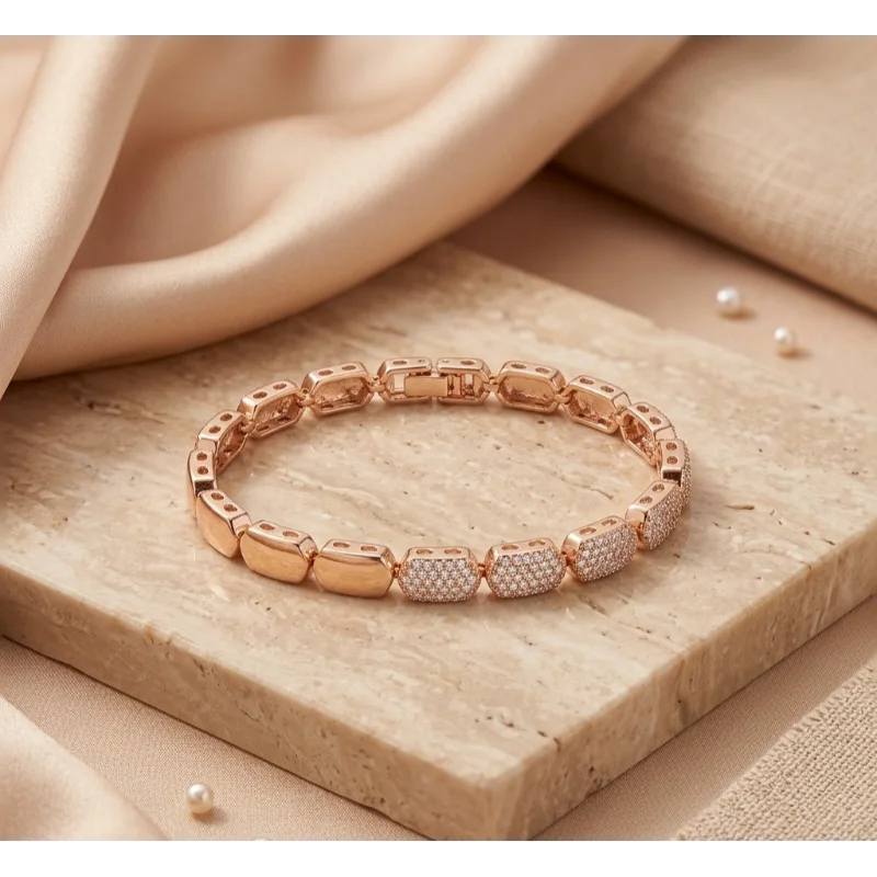 Gourmette Prisme-rose gold