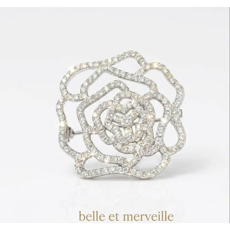 Broche Camélia Argenté