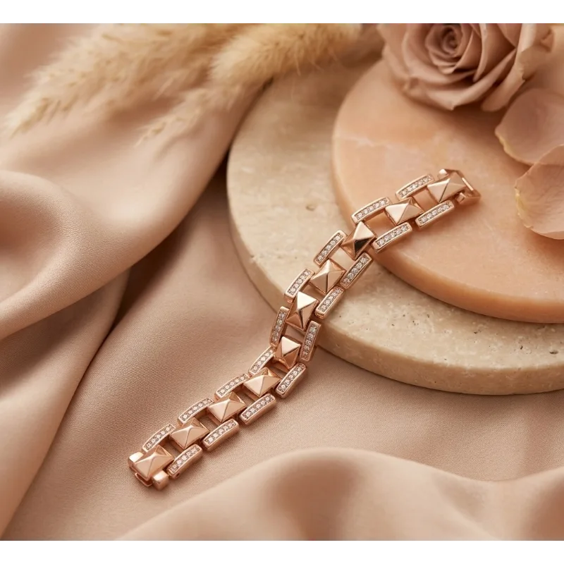 Gourmette Régie-rose gold