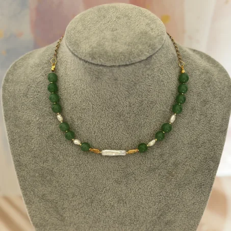 Collier Aventurine & Perles d'Eau Douce
