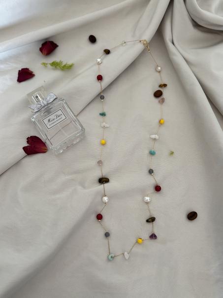 ✨ Sautoir Trésor Chromatique 🌈 en Perles Naturelles