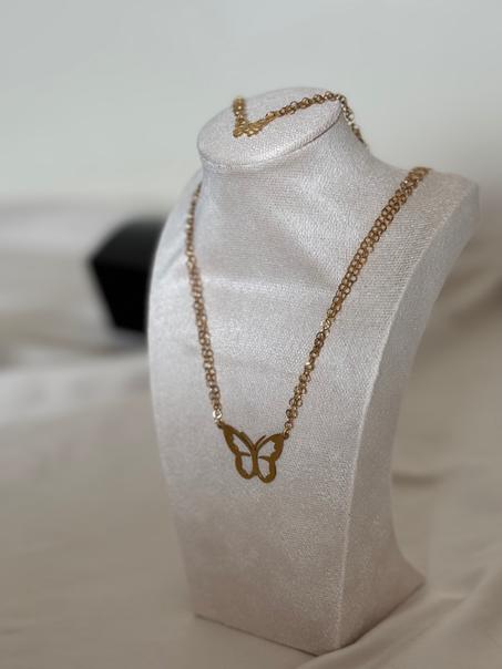 🦋 Ensemble "Papillon Doré" ✨ – Collier & Bracelet Assortis