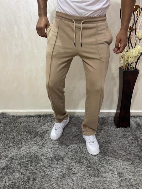 Men's Cotton Sweatpants Loose Fit Baggy Straight Leg Sweat Pants for Men Open Bottom Lounge Yoga Pants with Pockets