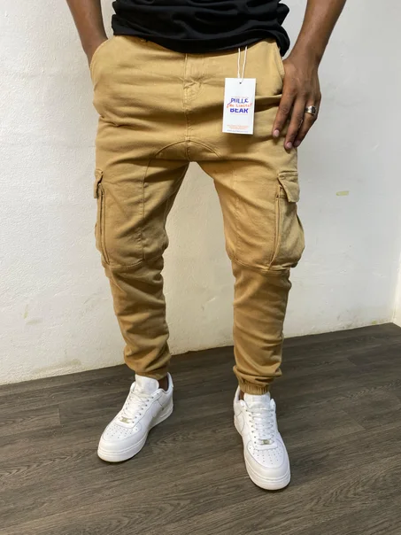 Men's Cargo Pants Joggers Stretch Lightweight Casual Work Pants with Pockets Drawstring Waist