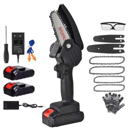 🔧 Mini Tronçonneuse Électrique Sans Fil 1500W – Lame 6 Pouces | Outil de Coupe pour Bois et Jardin