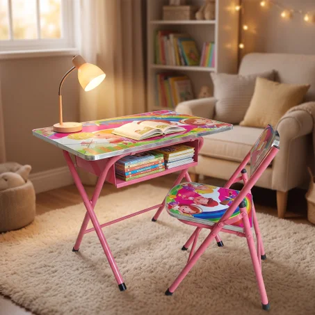 Table d’étude moderne en bois multifonctionnelle avec chaise – Idéale pour enfants