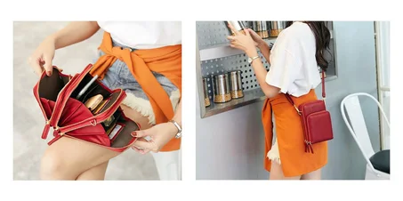 حقيبة كروسبودي للنساء - أحمر عقيقي