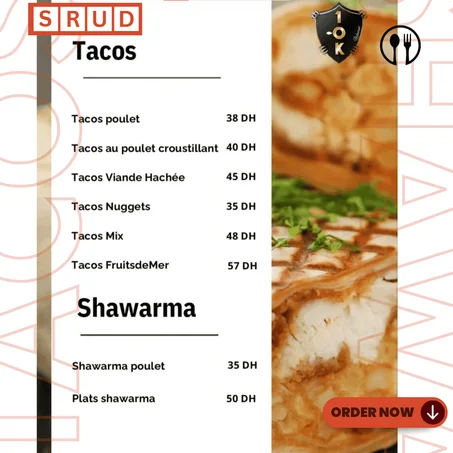 MENU TACOS SHAWARMA
