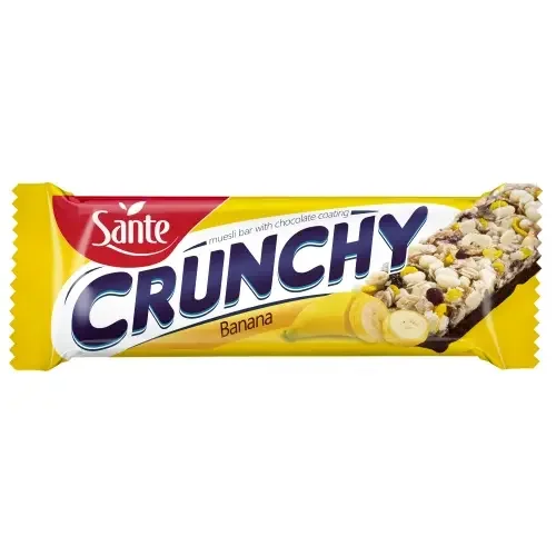 Crunchy bar with bananas and chocolate coating 40g