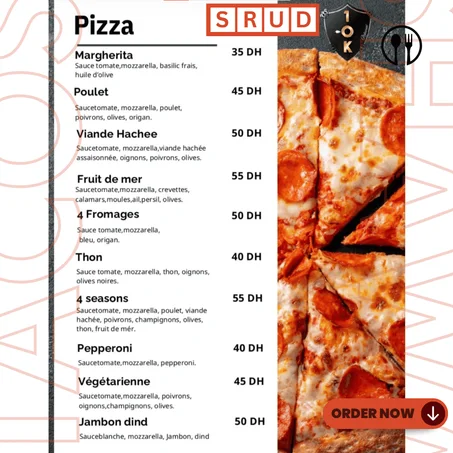 MENU PIZZA