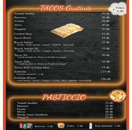 MENU TACOS GRATINEE