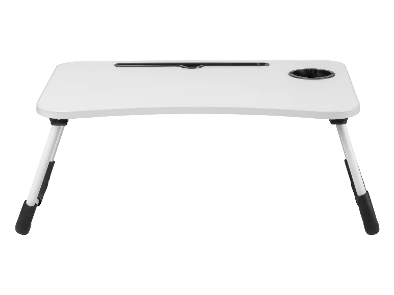 طاولة سرير قابلة للطي للكمبيوتر المحمول، وصينية سرير للكمبيوتر المحمول، مع حامل كوب قهوة، أو حامل زجاجة ماء، وحامل قلم، وحامل للكمبيوتر اللوحي أو iPad مقاس 7 بوصة و8 بوصة و10 بوصة، للعمل أو ا