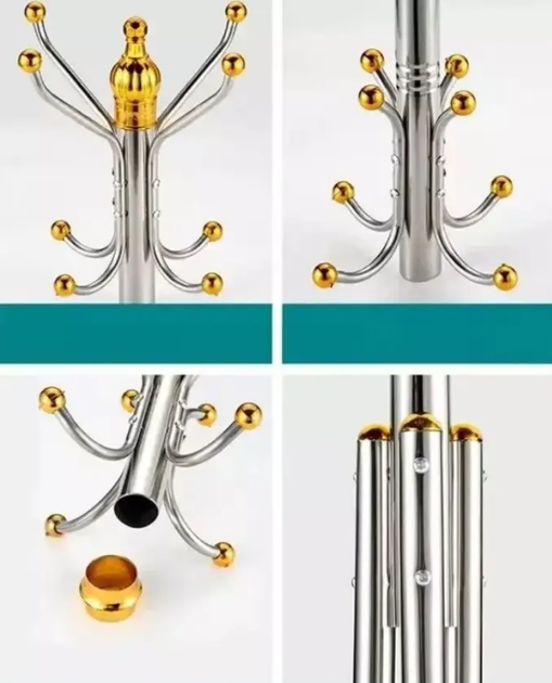 علاقة معاطف ذهبية مزودة بخطافات