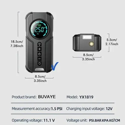 مضخة هواء كهربائية قابلة لإعادة الشحن بقوة 180 رطل/بوصة مربعة Mxb-001