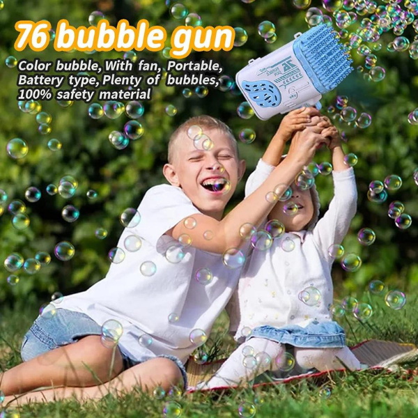 صانع فقاعات مسدس فقاعات شحن 64 فتحة للأطفال