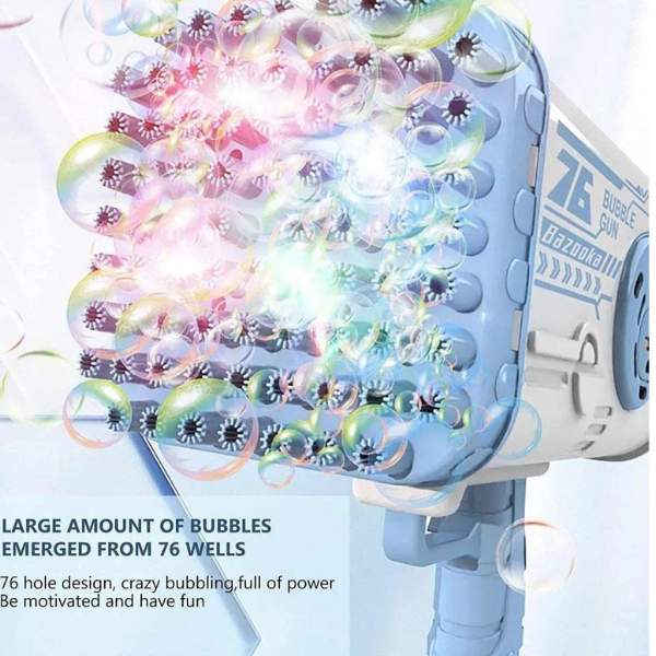 صانع فقاعات مسدس فقاعات شحن 64 فتحة للأطفال