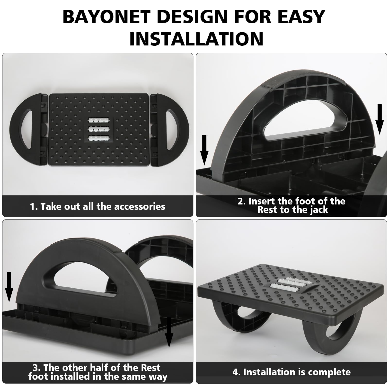 مسند قدم مكتبي قابل للتعديل وقوي ومريح، يخفف الألم ويوفر دعمًا للجسم، وتأثير تدليك مريح لتحسين الدورة الدموية في الساقين.