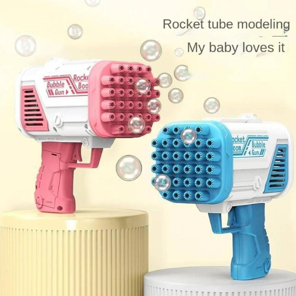 صانع فقاعات مسدس فقاعات شحن 64 فتحة للأطفال