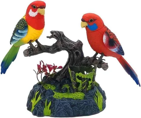 Décor attrayant avec deux oiseaux interactifs (RDC)