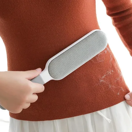 Brosse Vêtement, Pet Hair Remover, Brosse Anti Poils Animaux, Brosse Textile, Nettoyage De Tissu Brosse, Poussière Pinceau Remover Brosse, Double Face Pinceau Fluff, Gris