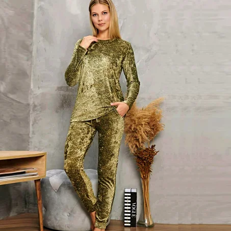 Ensemble de pyjama Vert en  velour