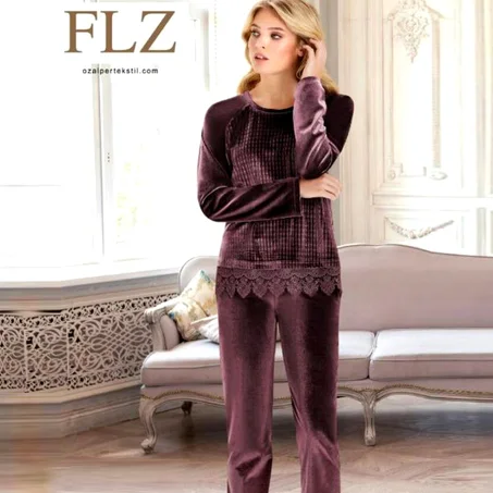 Pyjama 2 pieces Mauve Velour