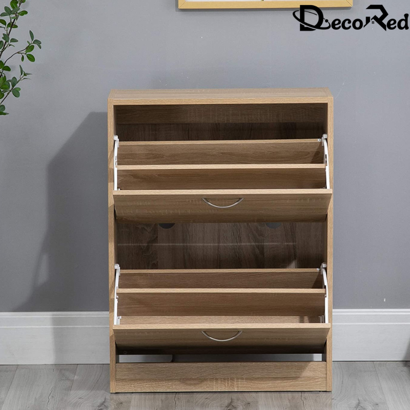 خزانة أحذية خشبية بطابقين بلون السنديان سونوما