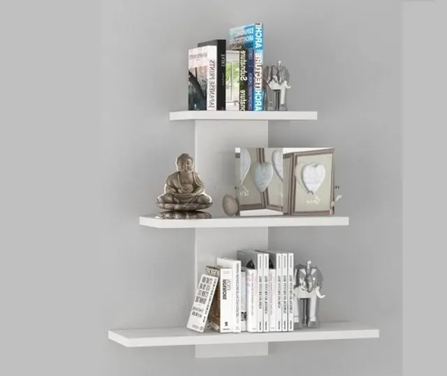 رفوف حائط خشبي   مثالي لغرفة المعيشة أو المكتب أو المكتبة