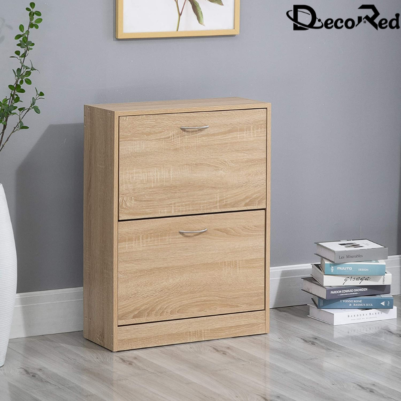 خزانة أحذية خشبية بطابقين بلون السنديان سونوما