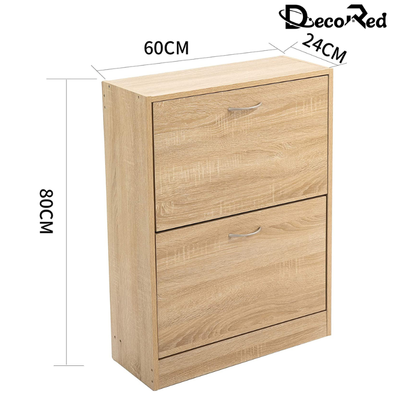 خزانة أحذية خشبية بطابقين بلون السنديان سونوما