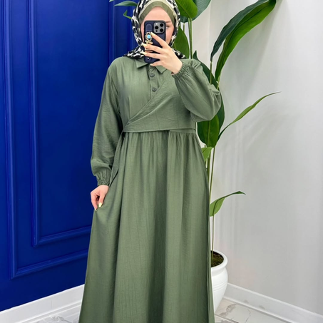 فستان أنيق بأزرار قابلة للفتح – أناقة وعملية