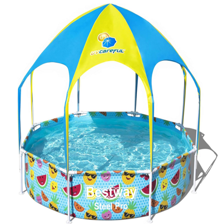 حوض سباحة ستيل برو للحماية من الاشعة فوق البنفسجية مقاس 244 سم × 51 سم من بيست واي