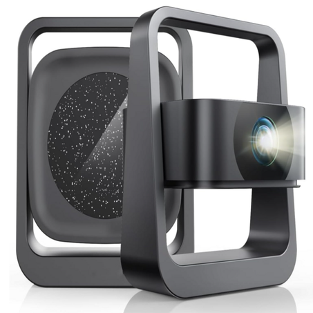 جهاز عرض بروجيكتور للأفلام بتركيز كهربائي / اندرويد 13.0، يدعم 4K، سطوع 15000 لومن، جهاز عرض فيديو قابل للحمل مع واي فاي 6 وتعديل زاوية 270° للمسرح المنزلي