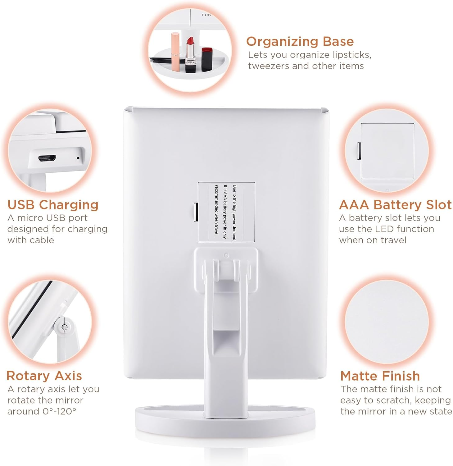 مرآة مع أضواء