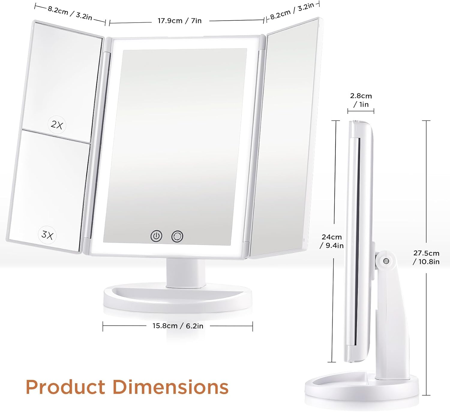 مرآة مع أضواء