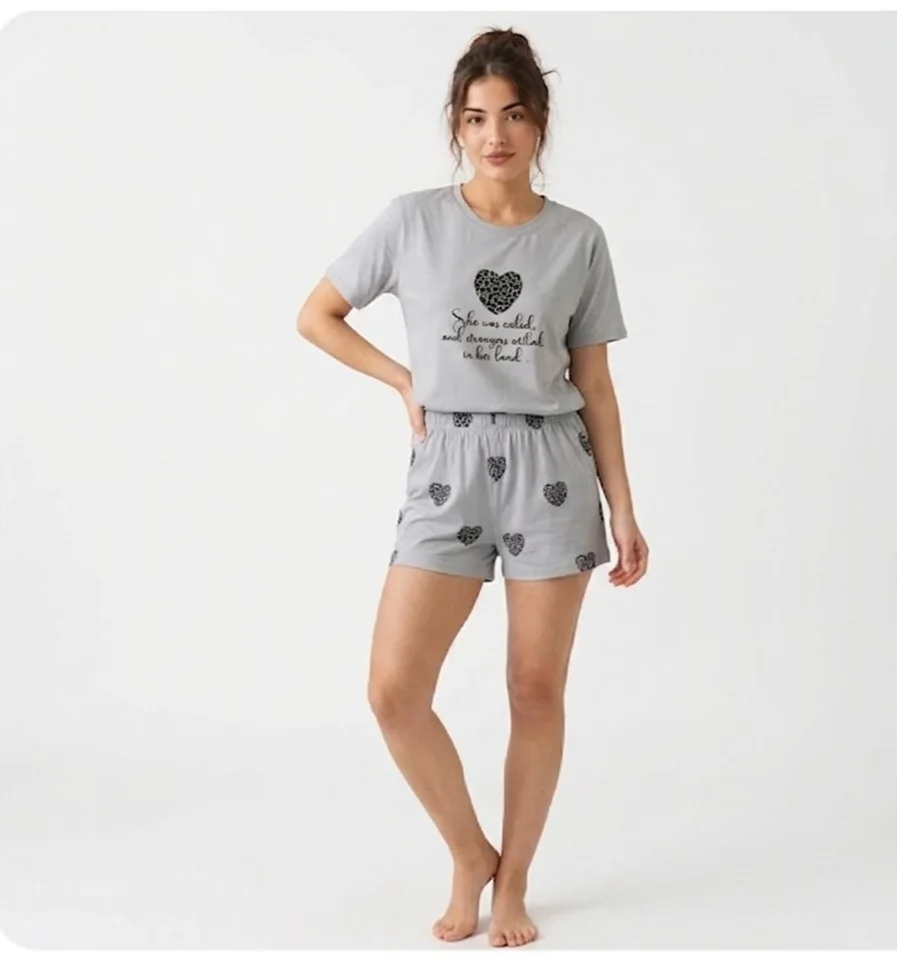 Pyjama Coton Cœur Léopard