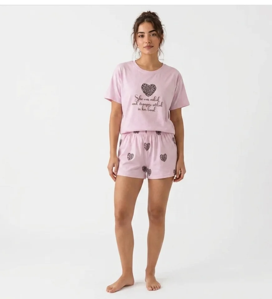 Pyjama Coton Cœur Léopard