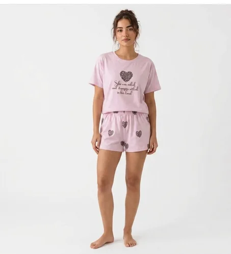 Pyjama Coton Cœur Léopard