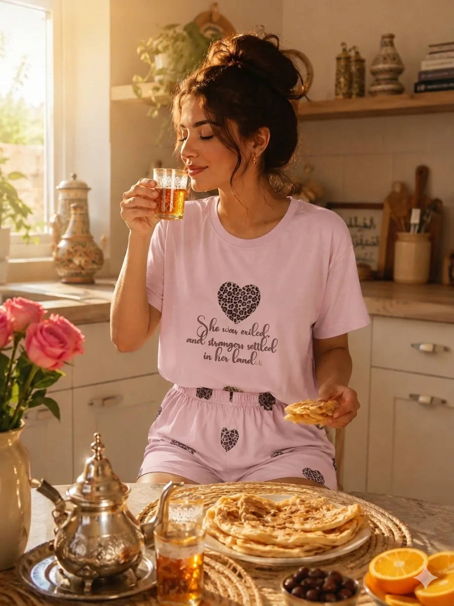 Pyjama Coton Cœur Léopard