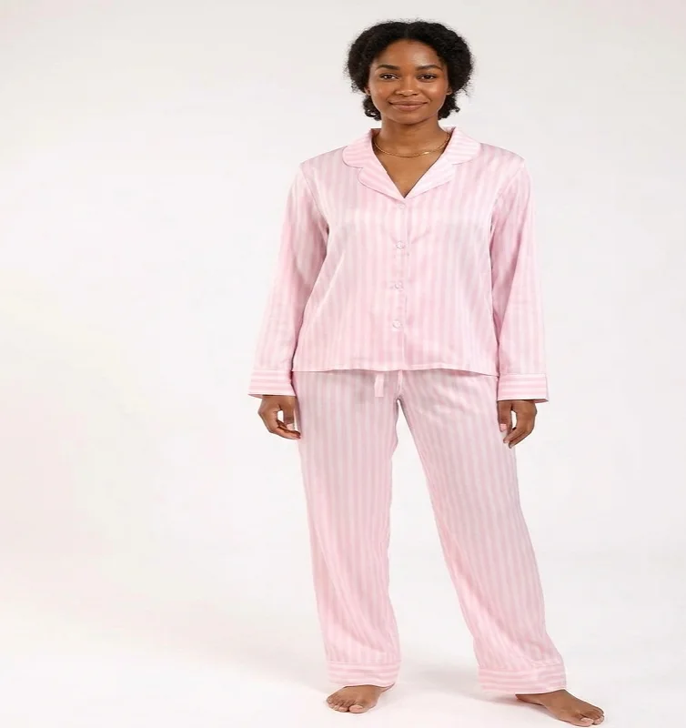 Pyjama en satin rose