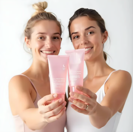 🌙 استيقظي على بشرة متوهّجة ✨ قناع الكولاجين الليلي المغلّف