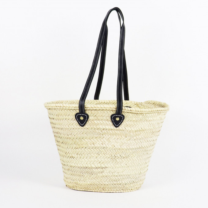  FRENCH BASKET straw bag with leather handles beach bag
