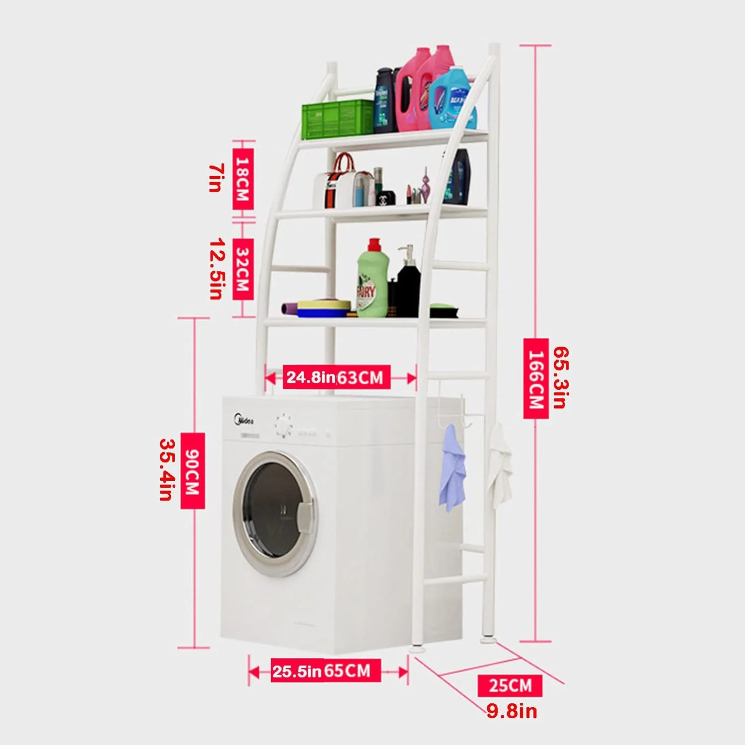 حامل غسالة متعدد الاستخدامات بتنظيم ذكي للمساحة