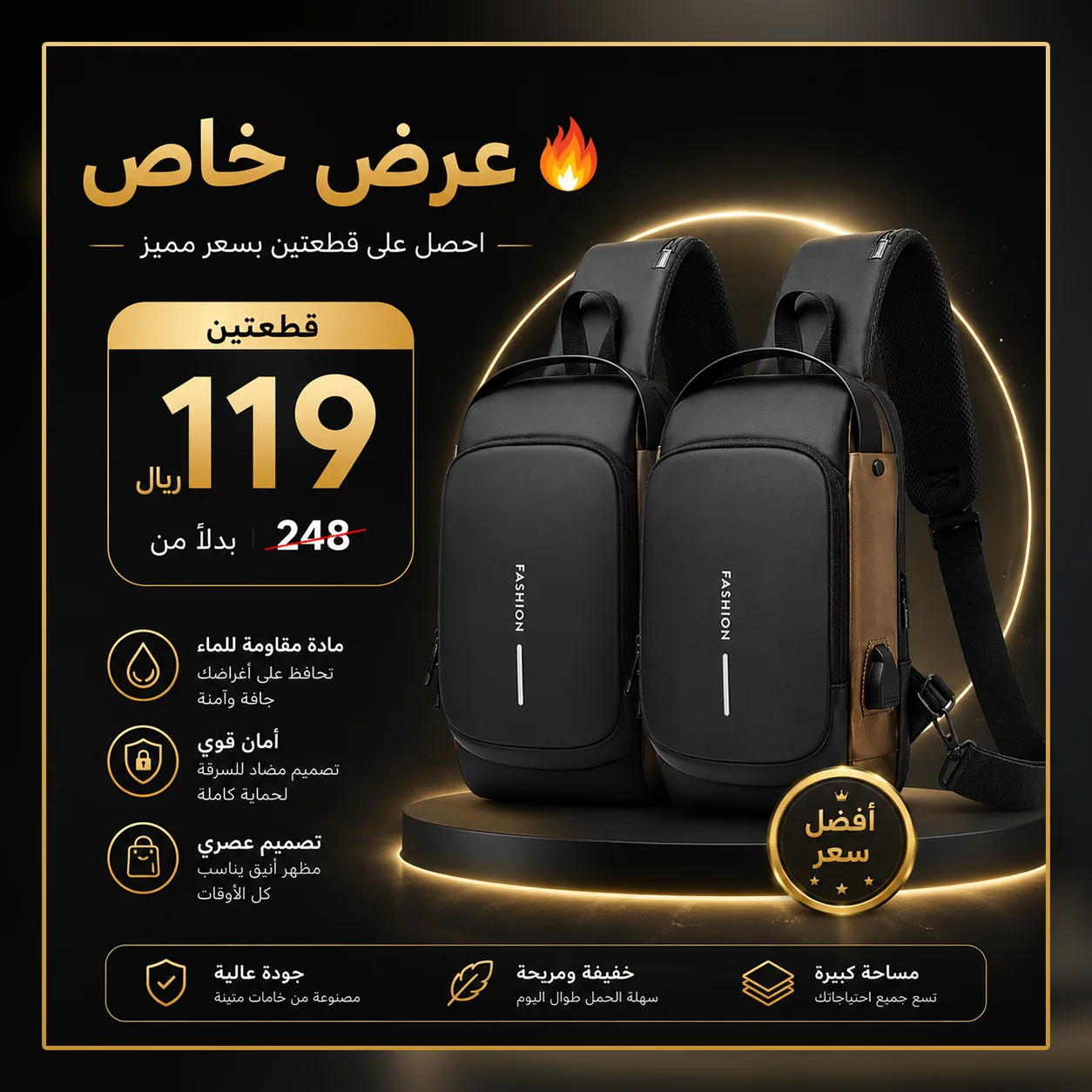 الحقيبة المحمولة متعددة الوظائف