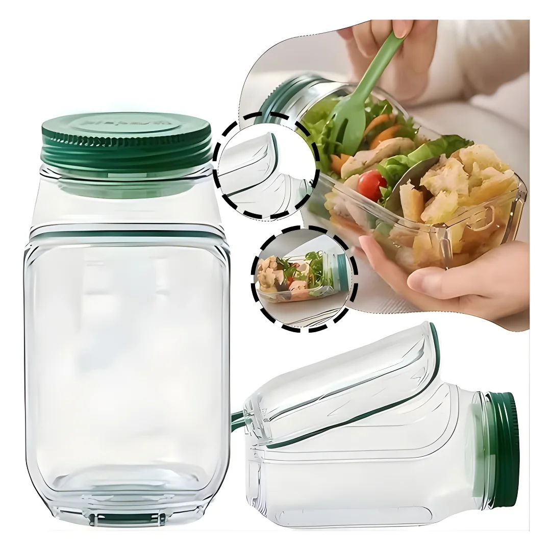 برطمان سلطة بفتحة جانبية لحفظ الطعام طازجًا