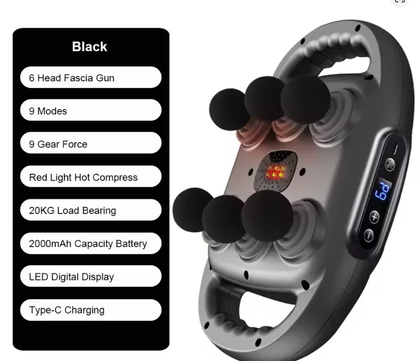 جهاز تدليك بستة رؤوس لتخفيف آلام العضلات العميقة