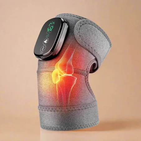 مدلك الركبة مع التسخين وقابل لإعادة الشحن.