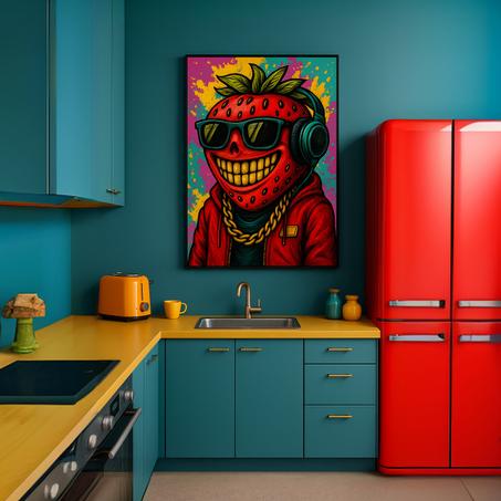 Cool Strawberry Vibes Wall Art 🍓🕶️